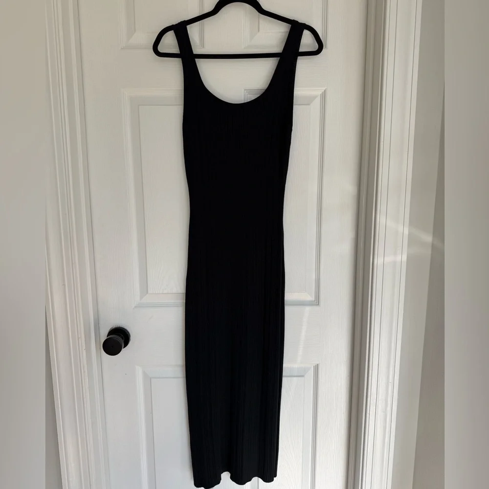 Abercrombie & Fitch Black Ribbed Maxi Dress